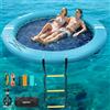 FBSPORT Isola Galleggiante Multi-Persona, Piattaforma Galleggiante Rotonda con portabicchieri, Isola Galleggiante Resistente Antiscivolo per Piscina, Lago e Mare, Dimensioni Opzionali 6/8/10 Piedi