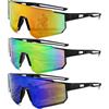 Ysmorla 3 Pezzi Occhiali da Sole Ciclismo Polarizzati UV400, Occhiali Veloci Uomo
