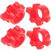 TOMETURE 4 Dadi per Bilanciere in Polietilene Rosso, Accessori per Manubri e Bilancieri, Compatibilità e Fissaggio Sicuro per Palestra Domestica