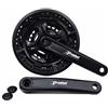 LHHL Ingranaggio Triplo 28-38-48T Guarnitura Mountain Bike 170mm Lega di Alluminio MTB Set di Pedivelle Guarniture Cono Quadrato 6/7/8/9/10/11 velocità(24-34-42T)