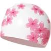 LOPJGGYF Cuffia da nuoto in silicone for donna impermeabile for capelli lunghi con fiore stampato per nuotare