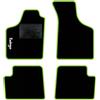 QUEMAR Tappetini Auto compatibili con Renault Twingo I 1993-2007 / Kit Tappeti Moquette e Gomma su Misura (Set 2 Anteriori + 2 Posteriori) / Ricami e Colori Personalizzati (Bordo V.Acido, 1 Ricamo)