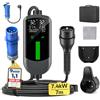 WityCharge Wallbox Monofase 7,4kw Tipo 2 CEE - 7M/6-16A Colonnina Ricarica Auto Elettrica con Adattatore Schuko e LCD Digitale, Caricabatterie Ritardato, IP65, Compatibile con EVs(IEC 62196-2) & PHEVS