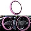 CGEAMDY Coprivolante Auto Universale Diametro 37-38 cm, Coprivolante Elastica del Volante, Microfibra Traspirante in Seta Ghiaccio, Calda in Inverno e Fresca in Rstate, Antiscivolo (Rosa)