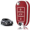 TOOMUME Cover Chiave Auto per Peugeot 208 308 2008 3008 Citroen C3 C4 C5 | Silicone Morbido, Antiurto, Anticaduta, Antigraffio, Custodia Protettiva Chiave per 508 5008 Cactus Picasso Aircross Berlingo