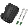 Partuto Connettore Sensore ABS 2 Pin Femmina Per Toyota 1 Set | Nero, Plastica E Rame Stagnato, 2 Terminali Femmina, 2 Guarnizioni Per Cavi, Resistente All'Usura