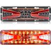 Biqing 1 Paio Fanale posteriore per rimorchio a LED,Stop LED Camion 24V Fanale Posteriore Multifunzione Luci Freno Posteriore Segnale di Retromarcia Lampada per camion,furgone,roulotte