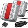 AUTOUTLET Kit Fanali Posteriori Rimorchio a Vite 12V 18 LED Perline,7 Poli e Cavo 7,5m,Luci Rimorchio Impermeabile IP65,per Auto Trattore Caravan,E11