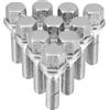 QUARKZMAN Set Bulloni Ruota M12 X 1.5 10Pz Fissaggio Ruote | Acciaio Zincato, M12 X 1.5, Filetto 35mm, Ricevente 13mm, 63x17mm, Testa Esagonale, Cintura Cono