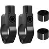 evermotor, Supporto per specchietto retrovisore per moto, in alluminio, 2 pezzi, adatto per manubri da 22 mm / 25 mm, colore nero