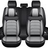 FUNEAER Copri sedili Auto Universali per Jeep Avenger 2022-2024 2025,Auto Set Completo di Coprisedili Pelle Sedili Anteriori E Posteriori,La Maggior Parte Delle Berline E SUV(Grigio)