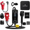 DREAMDASH Colonnina Ricarica Auto Elettrica 22kW Trifase, Tipo 2 a CEE 32A 5 pin, Cavo 7m, Adattatore Presa Shuko, Wallbox Caricatore Regolabile 6-32A 1-12 Ore, IP65, -30 ℃ a 50 ℃, Carica Batteria Portatile