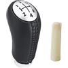 Xibao Manopola Auto,Leva del Cambio in Pelle Pomello Cambio,Manuale 5 Marce Leva Pomello Cambio,Compatibile con Clio 3 2005-2009,Clio 4 2012-2019,Megane 3 2002-2009,Kangoo 2005-2009