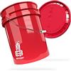 MAGIC BUCKET | Set di secchio per lavaggio auto, lavabile a mano, rosso con secchio abbinato | 5 sfere US circa 20 litri | compatibile con Grit Guard, Detail Guardz Dirt Lock, Chemical Guys Dirt Trap