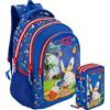 Clondo Set Scuola 2 Pezzi Per Sonic Fan Zaino Scuola Elementare Bambino 43cm Ergonomico + Astuccio 3 Scomparti Completo (46 Accessori) | School Pack Personaggi