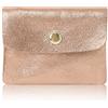 Montte Di Jinne - Portamonete da donna in morbida pelle martellata italiana e porta carte, Oro rosa