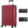 YONSLY Valigia da Viaggio con Lucchetto TSA e Cerniera YKK, Guscio Rigido, 4 Ruote a 370°, Lucchetto a Combinazione, Maniglia Telescopica (Rosso, XL)