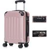 YONSLY Valigia da Viaggio con Lucchetto TSA e Cerniera YKK, Guscio Rigido, 4 Ruote a 366°, Lucchetto a Combinazione, Maniglia Telescopica (Oro rosa, M)