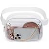 TINYAT - Marsupio trasparente da donna, approvato dallo stadio, impermeabile, per concerti, sport, T2039Bianco, 8.27 x 2.36 x 6.3 inches