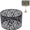 Hapivida Paralume In Metallo, Paralume Cavo Moderno Semplice Sfumatura di Luce Decorativa Semplice per E14 Lampadine E27 (Nero)
