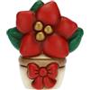 THUN - Soprammobile Vasetto con Stella di Natale in Ceramica Decorata a Mano, Versione Mini - Idea Regalo Natale 2022 - 4.8x3.2x5.5 cm h