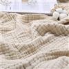 Generic The Blanket - Coperta in 100% mussola di cotone, per adulti, per divani, letto, aereo, viaggi in aereo, biancheria da letto estiva come morbida coperta, copridivano (beige, 230 x 230 cm)