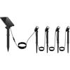 Lumisky Set di 4 faretti solari a LED bianco caldo con pannello solare scaricato MINI ROUNDY, da cucire a terra o da fissare alla parete