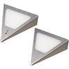kalb Material für Möbel kalb | Faretto LED da incasso triangolare con sensore, faretto da incasso in acciaio inox spazzolato, set da 2 pezzi, bianco caldo