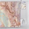 ASDCXZ Tenda da doccia in marmo, 180 x 200 cm, moderna, astratta, oro, arancione, viola, effetto marmo, tessuto lavabile, tenda da doccia in poliestere, impermeabile, per vasca da bagno con 12 ganci