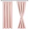 JIUZHEN Tende con fettuccia arricciata, per soggiorno, camera da letto, colore rosa, 200 x 140 cm, set da 2 pezzi