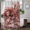 FSZXC Tenda Doccia 180x200 Peonia, Antimuffa Rosa Tenda della Vasca da Bagno, 3D Tenda per Doccia Lavabile Impermeabile Tende Doccia Tessuto, con 12 Ganci
