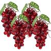 Meiwlong Uva artificiale Finta Plastica Frutta Rosso Scuro Uva Stringa Modello Decorazione Festa di Nozze Giardino Frutta Piatto Schizzi Puntelli Puntelli - 4 Mazzi