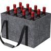 Lifewit Borse Portabottiglie con Manici, Porta Bottiglie in Feltro Resistente con 12 Scomparti, Trasportatore per 12 Bottiglie da 1,5 L di Vino, Birra, Champagne, 40 x 30 x 26 cm