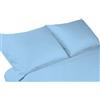 SpazioTessile Lenzuolo Sotto Con Angoli o Federe Flanella 160x190 h25 o h30 100% Cotone Tinta Unita AT (Azzurro, Coppia Federe 50x80)