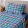 Ruggeri Set Lenzuola Completo Letto Singolo, in Microfibra, Tartan Blu | 1 lenzuolo sopra di 160 x 290 cm, 1 lenzuolo con angoli di 90 x 200 cm con altezza angolo di 25 cm e 1 federa di 50 x 80 cm