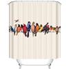Generic Tende Doccia Antimuffa 120x200 Uccellino Tende per Vasca Tessuto in Impermeabile Beige Tendina Doccia Bagno Lavabile A-140