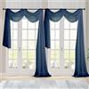 Chyhomenyc Mantovana per sciarpe velate blu navy per finestre da 550 cm, extra lunghe, per sciarpe da finestra, con tasca per asta, sfondo per archi di nozze, feste, letti a baldacchino, soggiorno, 2