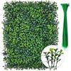 Szfanyangxuan 6 pannelli di siepe artificiali, 40 x 60 cm, in bosso verde scuro, recinzione per la privacy, per interni ed esterni, decorazione da giardino, sfondo per matrimoni, copertura per balcone