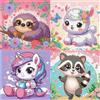 Pujeknm Set da 4 di Pittura con Diamanti 5D per Bambini Immagini di Animali Set Completo di Pittura con Diamanti Immagini di Animali per Bambini, Creazione di Mosaici Fai da Te per Ragazze e Ragazzi 6