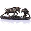 oliruim Statua di toro di Wall Street, statua del mercato toro e del mercato degli orsi, scultura azionaria per ufficio, scrivania, libreria, soggiorno, studio, decorazione per la casa