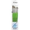 DaVinci ESPACE BEAUX ARTS Da Vinci serie 374 pennello piatto, in fibra sintetica, verde, set 5pcs (2, 4, 6, 8, 10)