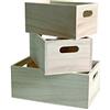 Artemio - Scatole a dimensioni scalari, in legno, 3 pezzi, colore: beige