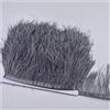 GreatRise - Bordo di piume di struzzo naturali, 8-10 cm, nastro di pizzo di piume, nastro di piume per artigianato, cucito, cappelli, abiti, costumi, decorazioni, grigio scuro, 3 m