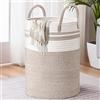 NAILAO Cesto Portabiancheria 53L, Cesta Portabiancheria Cotone con Manico, Grande Portabiancheria Sporca per Biancheria da Bagno Lavanderia per Libri, Giocattoli