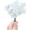 MLETULIPS Bouquet di fiori artificiali in ceramica, fatti a mano, bouquet di fiori artificiali, decorazioni floreali, regali creativi per composizioni floreali, decorazione per la casa (blu, piccoli