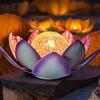 AUEJACKY Lampada solare da esterno, lanterna solare a forma di fiore di loto con effetti luminosi a luce bianca calda, lampade solari da giardino IP44 impermeabili per terrazza, cortile, prato, balcone (Bianco