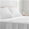 domus&trend - Completo Letto Matrimoniale con Lenzuola Matrimoniali Cotone 100% 260x290 + 1 Lenzuolo con Angoli Matrimoniale Coprimaterasso Sotto 180x200x30 + 2 Federe a Sacco 50x80 (Bianco)