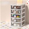 EHOTER Torre di archiviazione da tavolo con cassetti per articoli di cancelleria, tavolo con maniglia a forma di coniglio carina, unità di archiviazione da tavolo per ufficio, camera da letto, garage (bianco
