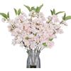 Minnhua 6PCS Fiori Artificiali di Ciliegio Fiori Finti da Interno Esterno Rami Fiori Ciliegio in Seta Fiori Finti Rosa per Cimitero per Decorazioni Casa Tavolo Balcone Matrimonio