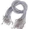 GIVBRO - 20 cordoncini per collane cerati con chiusura - Cordoncini per collane e bracciali per la creazione di gioielli fai da te, grigi